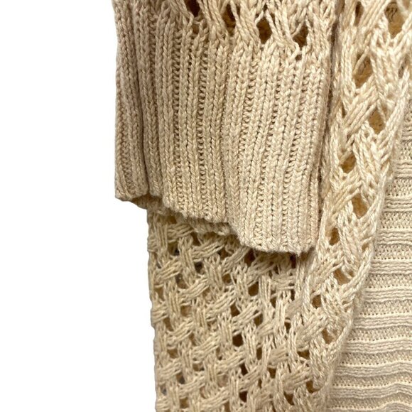 OLD NAVY Crochet Cardigan Sweater Plus Size 1X Linen Cotton Knit Open Front - Picture 7 of 8